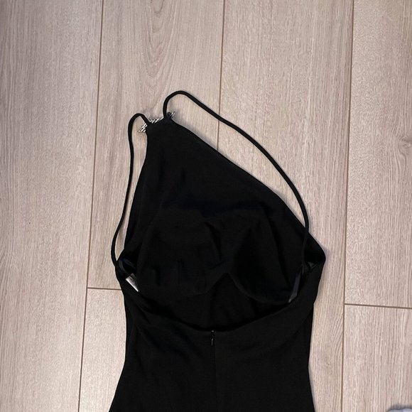 Vintage 90's Nicole Bakti Cocktail Dress One Shoulder Asymmetrical Hem Black XS - Picture 16 of 16